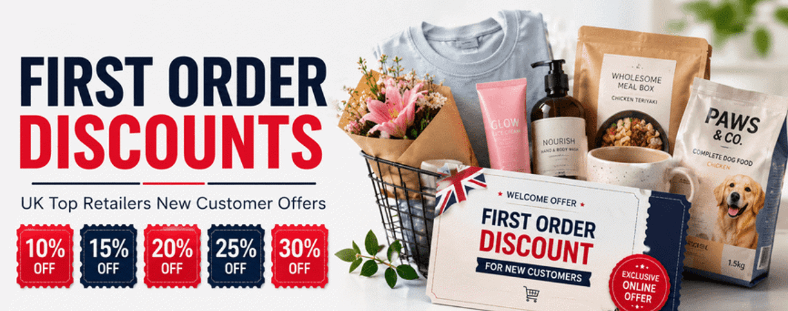 First Order Discount Codes UK Welcome Offers for New Customers